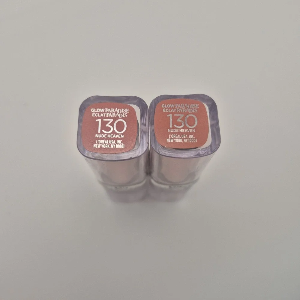L'Oreal Paris Glow Paradise Hydrating Balm-in-Lipstick, 130 Nude Heaven 2 Pack